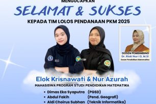 Selamat tim PKM Pendidikan Matematika lolos pendanaan tahun 2025 Selamat tim PKM Pendidikan Matematika lolos pendanaan tahun 2025